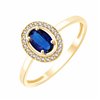 Solitaire entouré saphir et diamant en or 18 carats