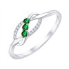 Bague émeraude et diamant en or 18 carats