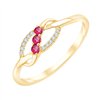 Bague rubis et diamant en or 18 carats