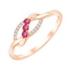 Bague rubis et diamant en or 18 carats