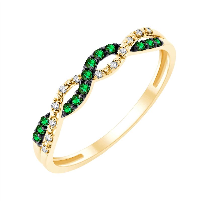 Bague émeraude et diamant en or 18 carats
