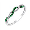 Bague émeraude et diamant en or 18 carats