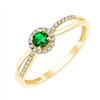 Bague émeraude et diamant en or 18 carats