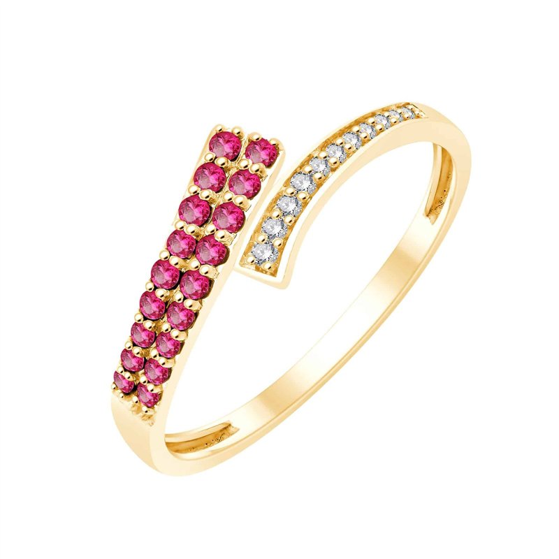 Bague rubis et diamant en or 18 carats