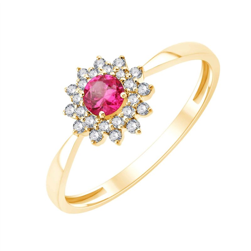 Bague rubis et diamant en or 18 carats