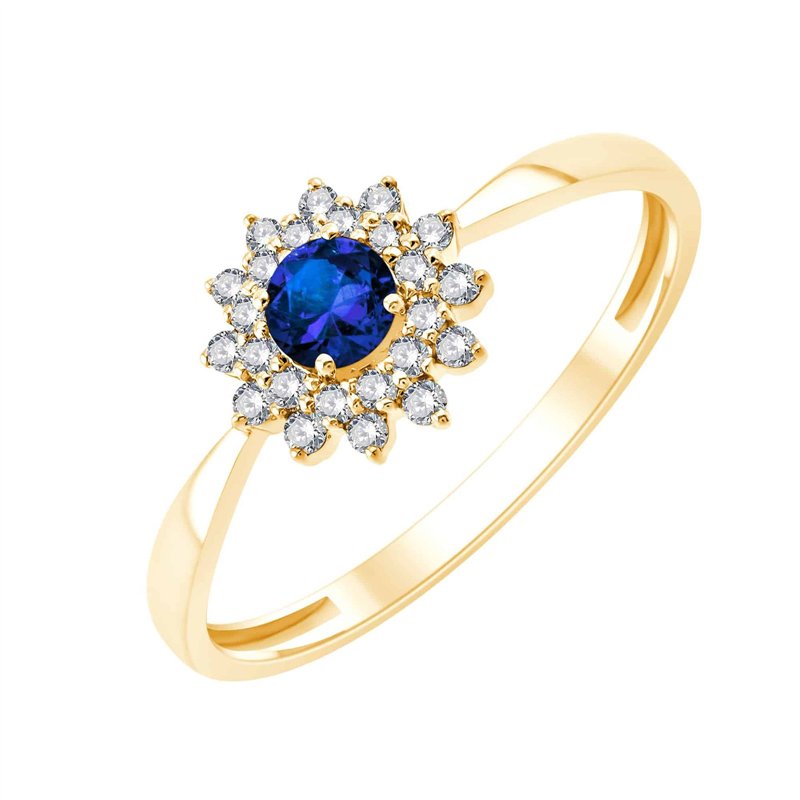 Bague saphir et diamant en or 18 carats