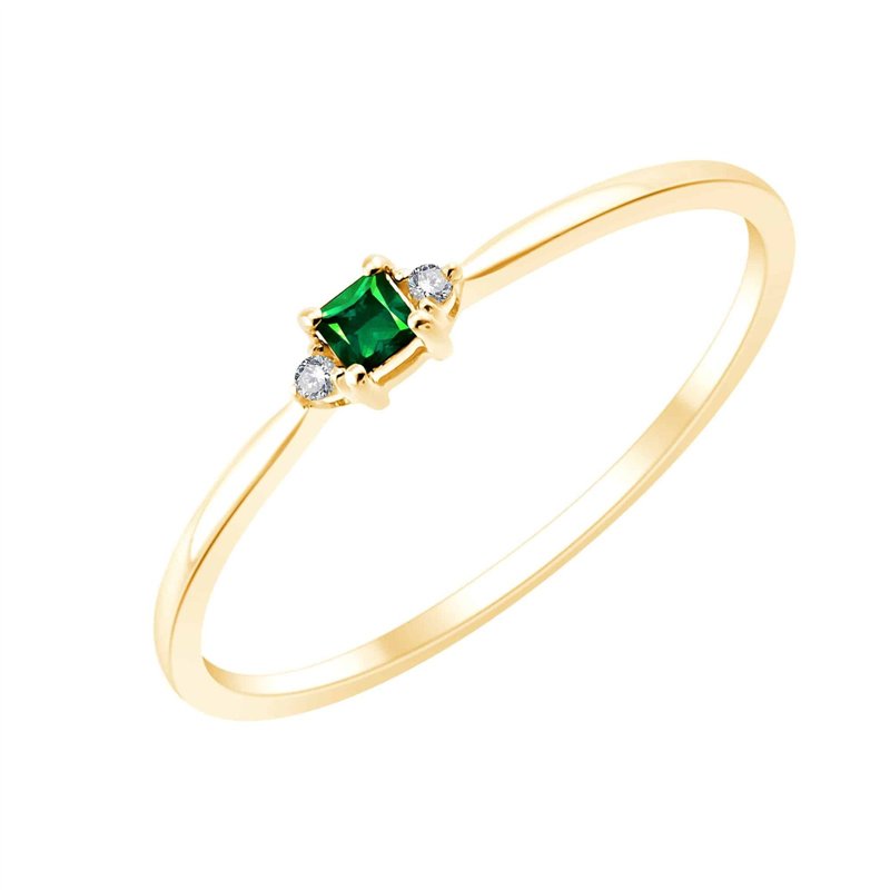 Bague émeraude et diamant en or 18 carats