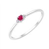 Bague serti clos rubis et diamant en or 18 carats