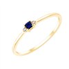 Bague serti clos saphir et diamant en or 18 carats