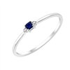 Bague serti clos saphir et diamant en or 18 carats