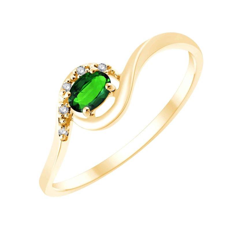 Bague émeraude et diamant en or 18 carats