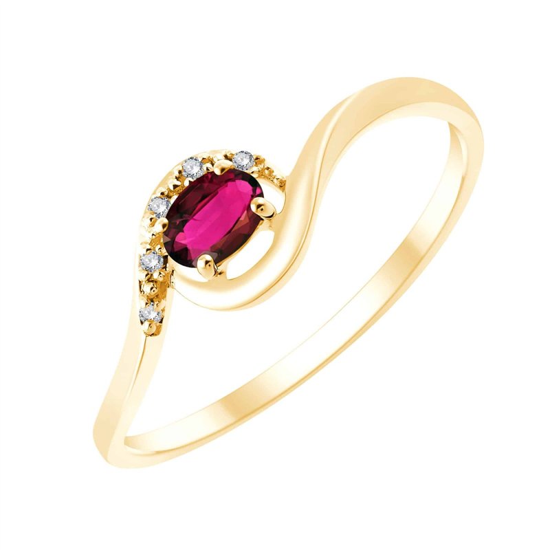 Bague rubis et diamant en or 18 carats