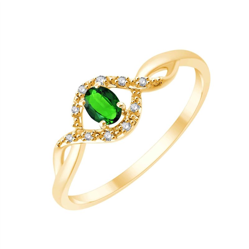 Bague émeraude et diamant en or 18 carats