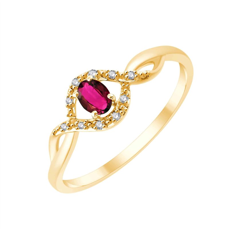 Bague rubis et diamant en or 18 carats