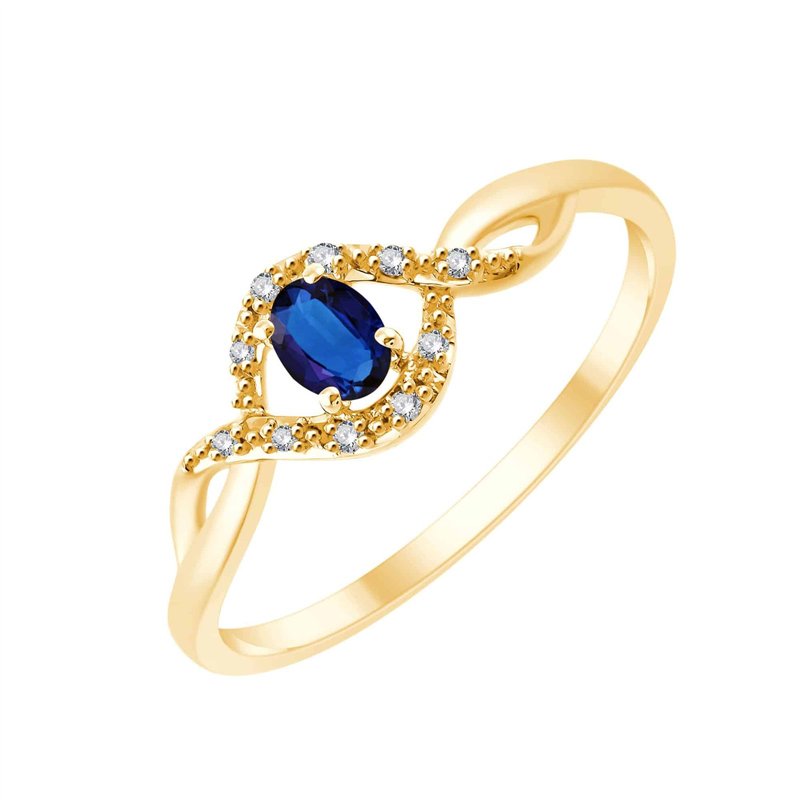 Bague saphir et diamant en or 18 carats