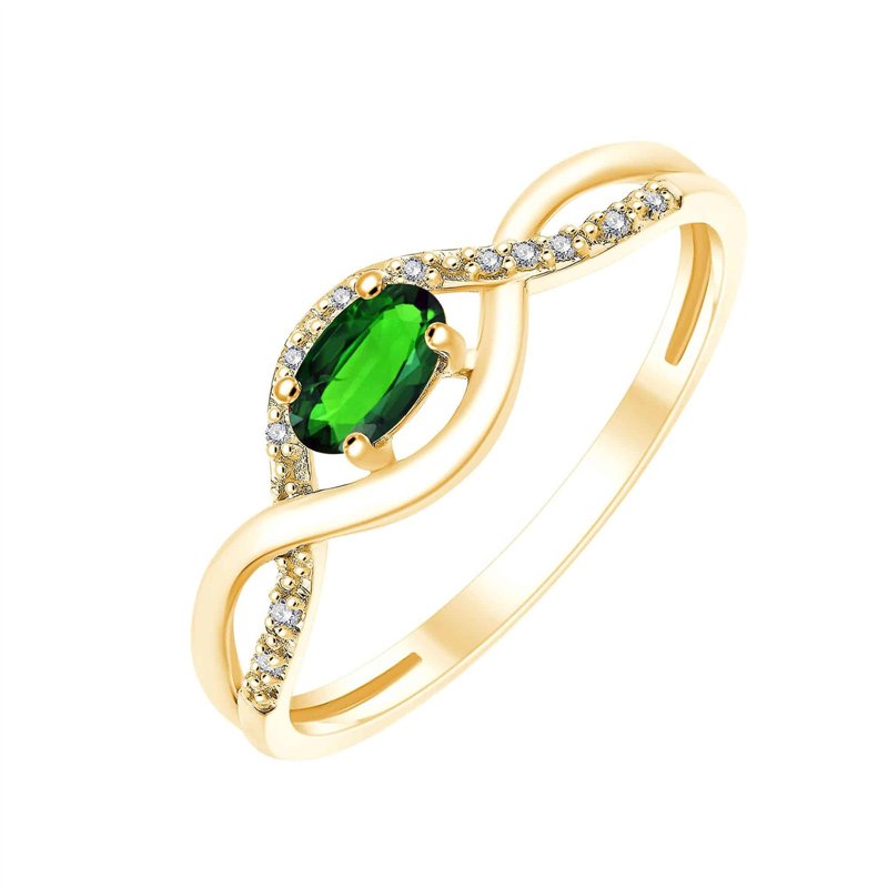 Bague émeraude et diamant en or 18 carats