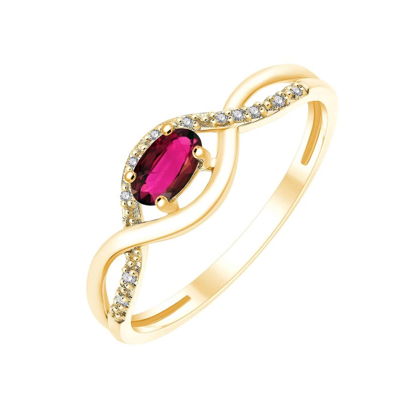 Bague rubis et diamant en or 18 carats