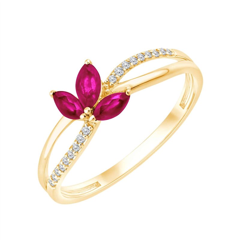 Bague rubis et diamant en or 18 carats