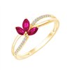 Bague rubis et diamant en or 18 carats