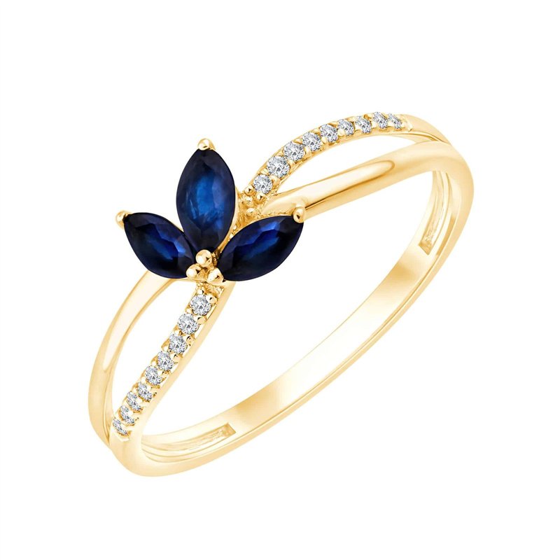 Bague saphir et diamant en or 18 carats