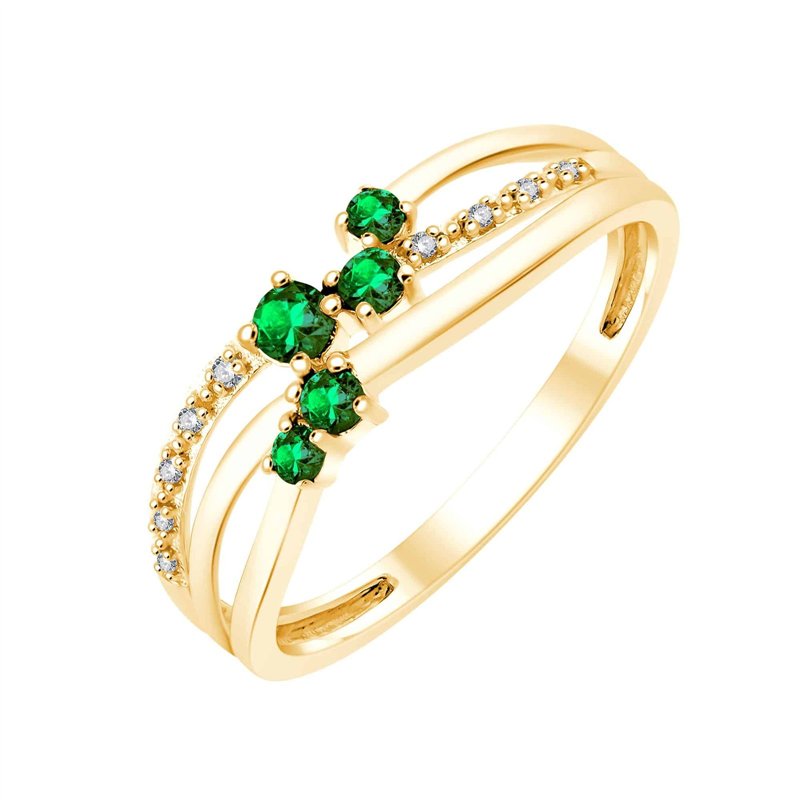 Bague émeraude et diamant en or 18 carats