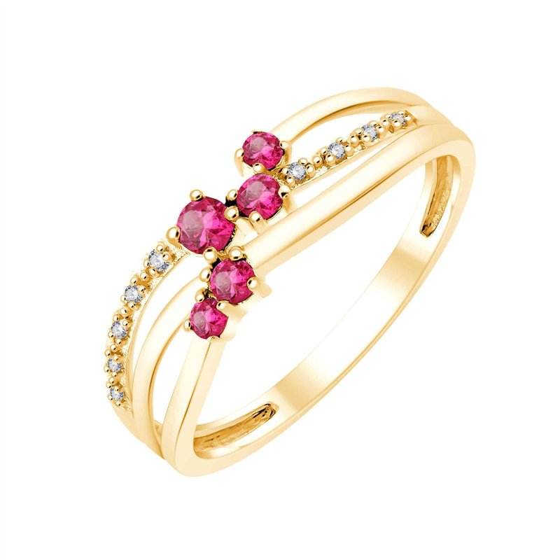 Bague rubis et diamant en or 18 carats