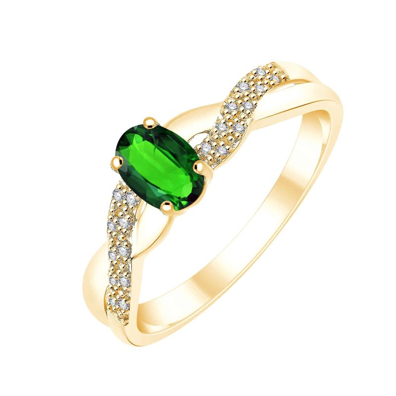 Bague émeraude et diamant en or 18 carats