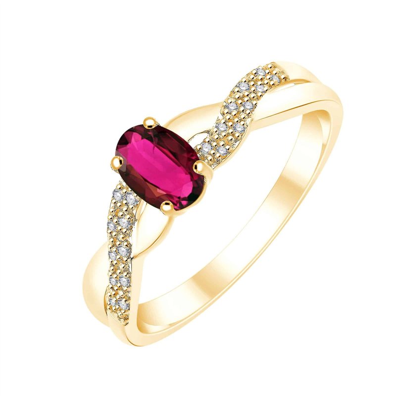Bague rubis et diamant en or 18 carats