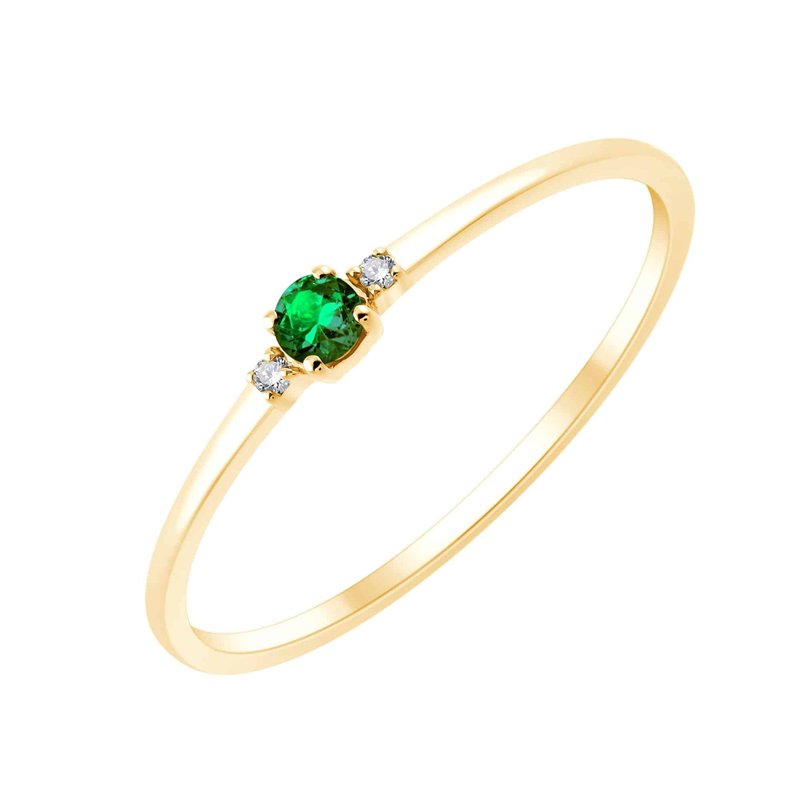 Bague émeraude et diamant en or 18 carats