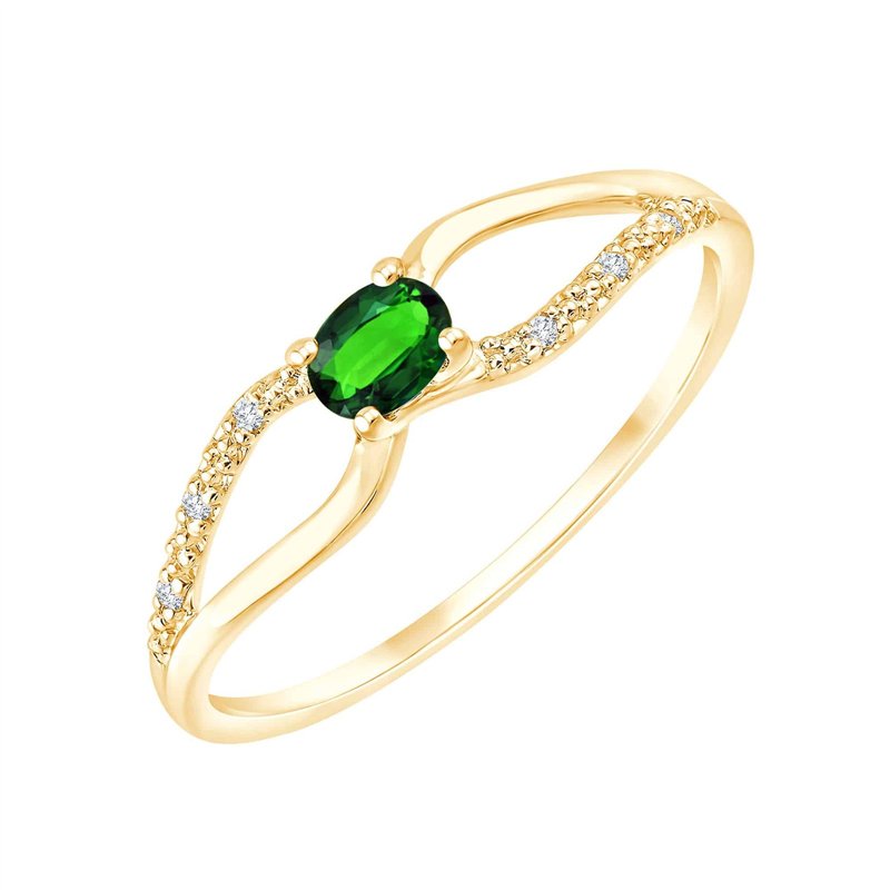 Bague émeraude et diamant en or 18 carats