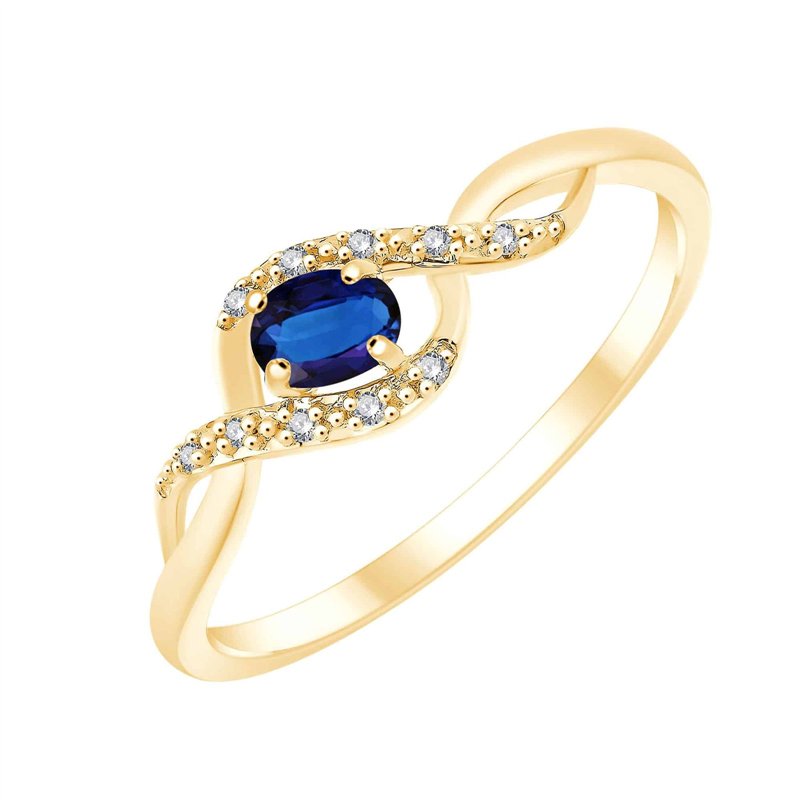 Bague saphir et diamant en or 18 carats