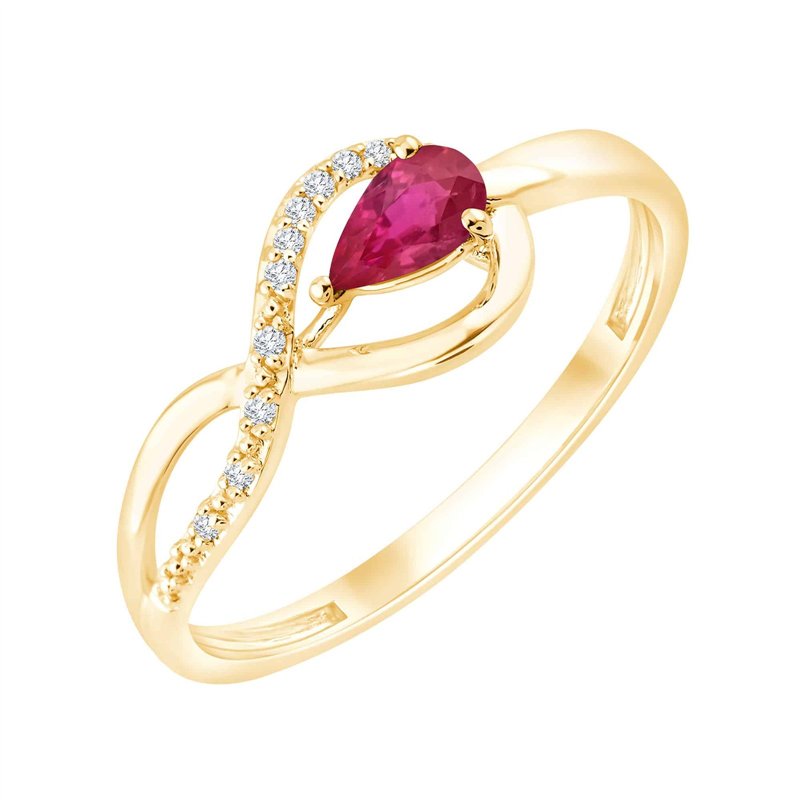 Bague rubis et diamant en or 18 carats