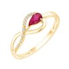 Bague rubis et diamant en or 18 carats