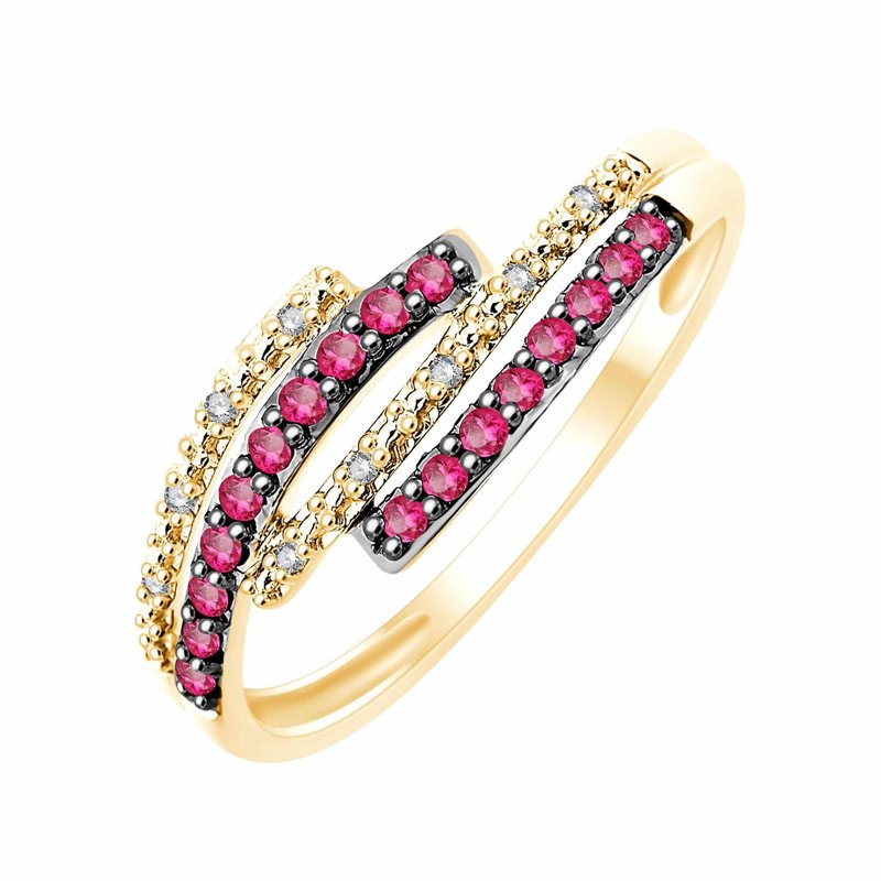 Bague rubis et diamant en or 18 carats