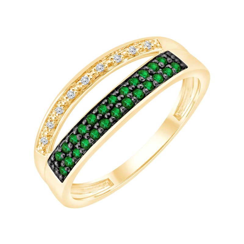 Bague émeraude et diamant en or 18 carats