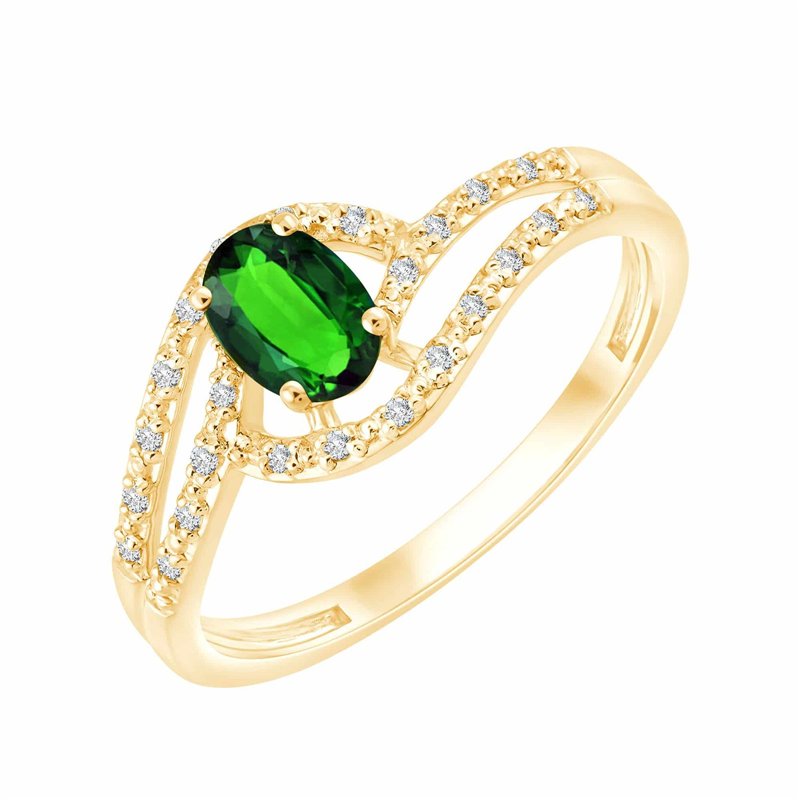 Bague émeraude et diamant en or 18 carats