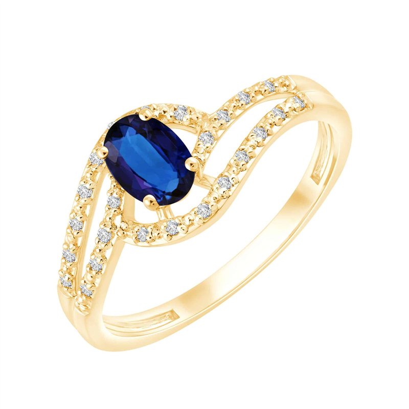 Bague saphir et diamant en or 18 carats