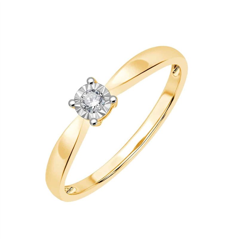 Solitaire serti clos diamant en or 18 carats