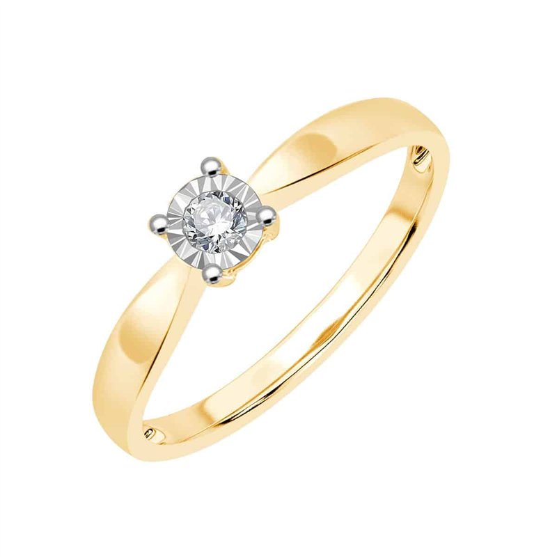 Solitaire serti clos diamant en or 18 carats