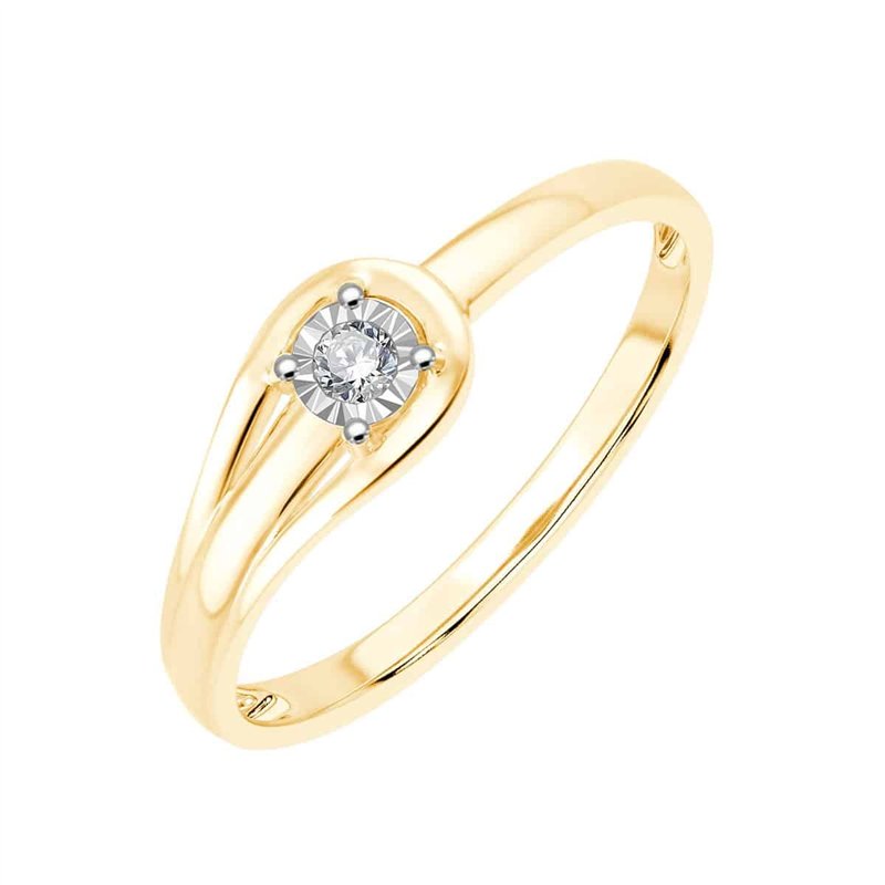 Solitaire serti clos diamant en or 18 carats