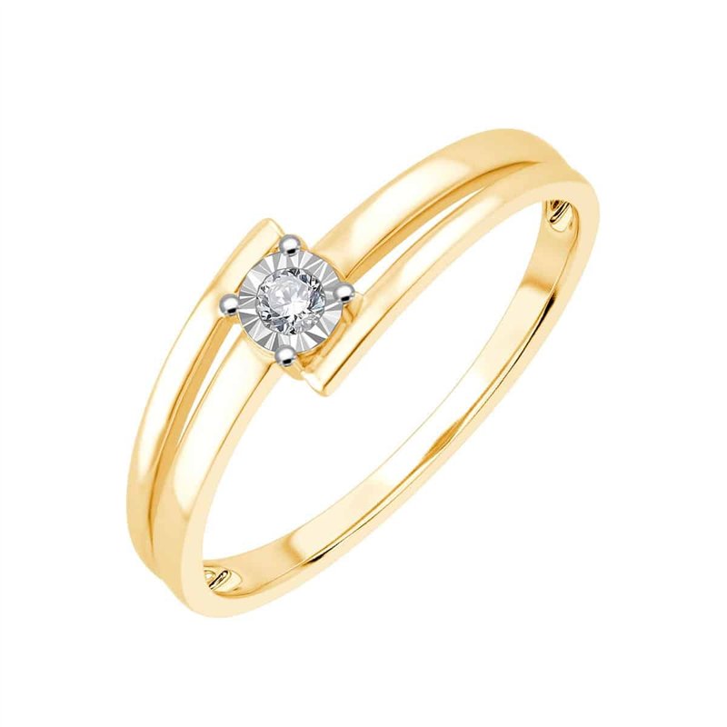 Solitaire serti clos diamant en or 18 carats