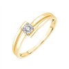 Solitaire serti clos diamant en or 18 carats