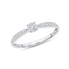 Solitaire accompagné diamant en or 18 carats