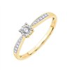 Solitaire accompagné diamant en or 18 carats