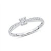 Solitaire accompagné diamant en or 18 carats