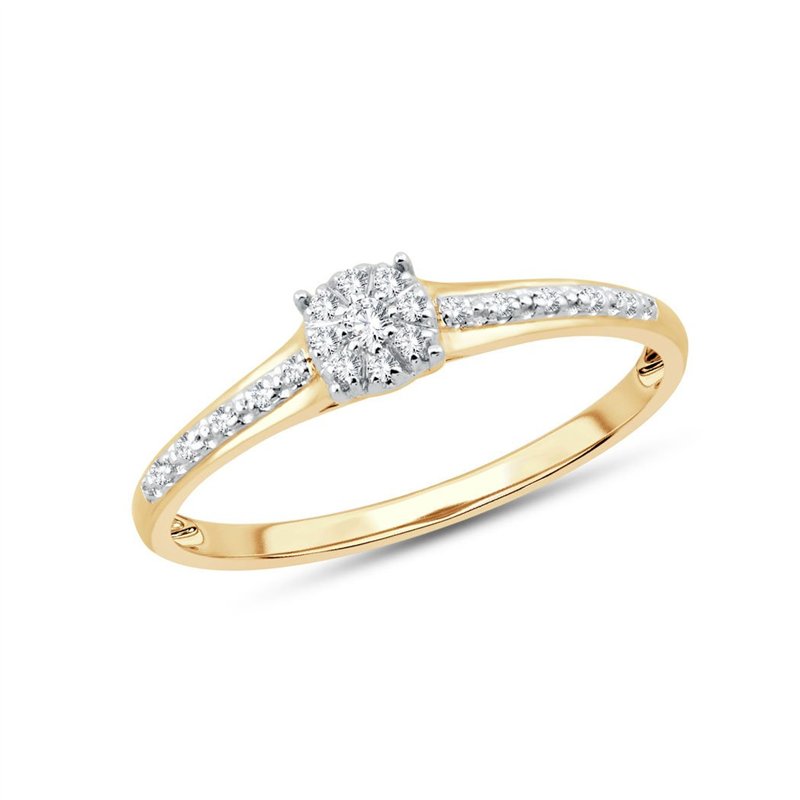 Solitaire accompagné diamant en or 18 carats