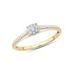 Solitaire accompagné diamant en or 18 carats