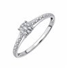 Solitaire accompagné diamant en or 18 carats