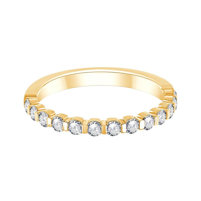 Demi Alliance serti clos diamant en or 18 carats