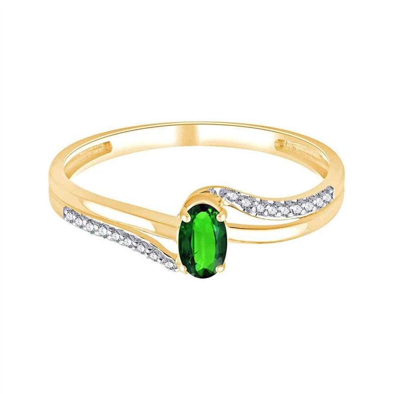 Bague émeraude et diamant en or 18 carats